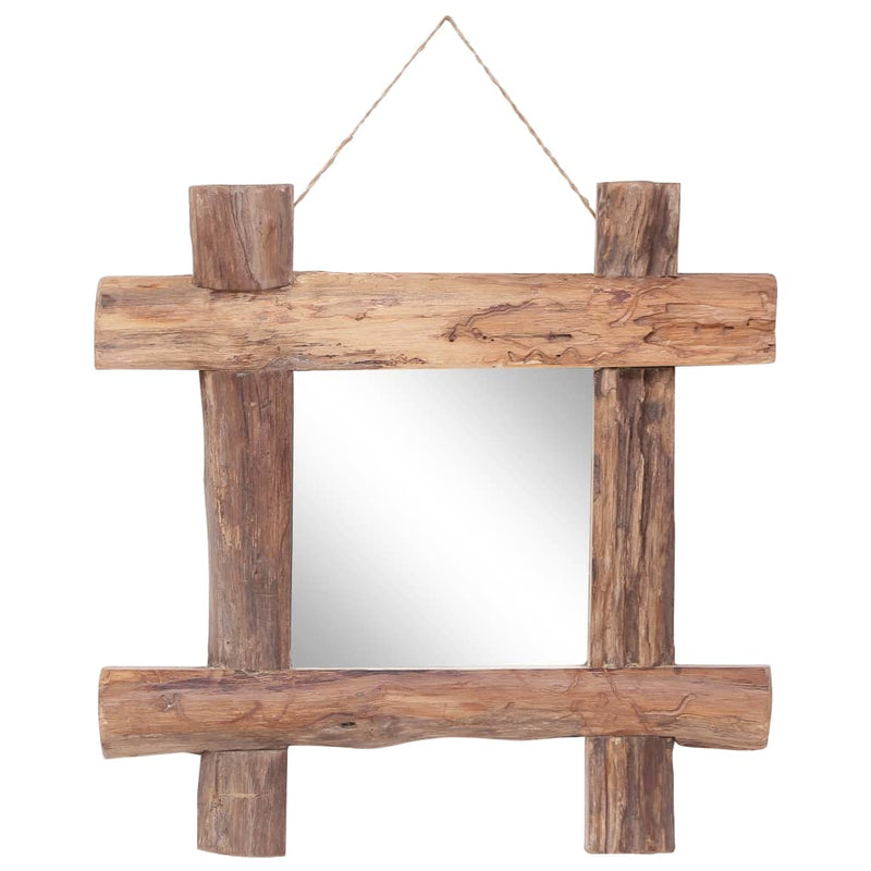 Load image into Gallery viewer, VidaXL Spiegel houtblokken 50x50 cm gerecycled teakhout naturel