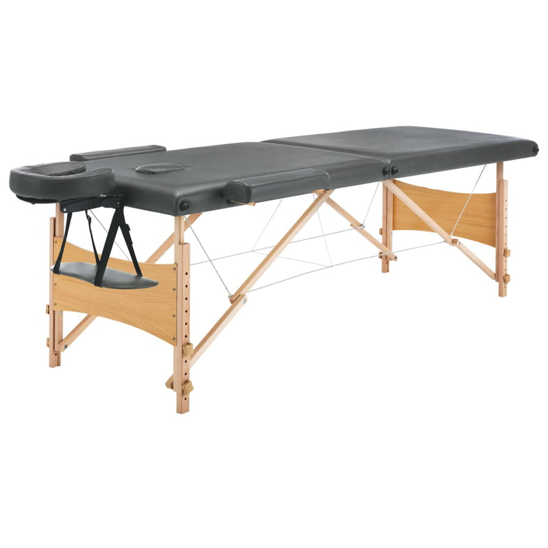 Load image into Gallery viewer, Vidaxl massagetafel met 2 zones 186x68 cm houten frame antraciet