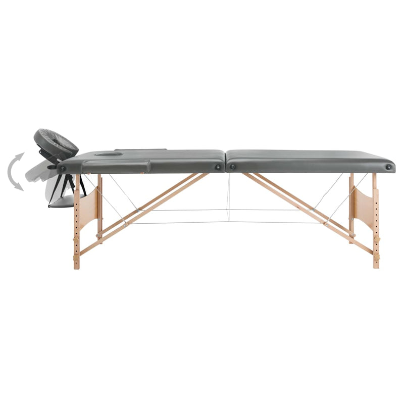Load image into Gallery viewer, Vidaxl massagetafel met 2 zones 186x68 cm houten frame antraciet