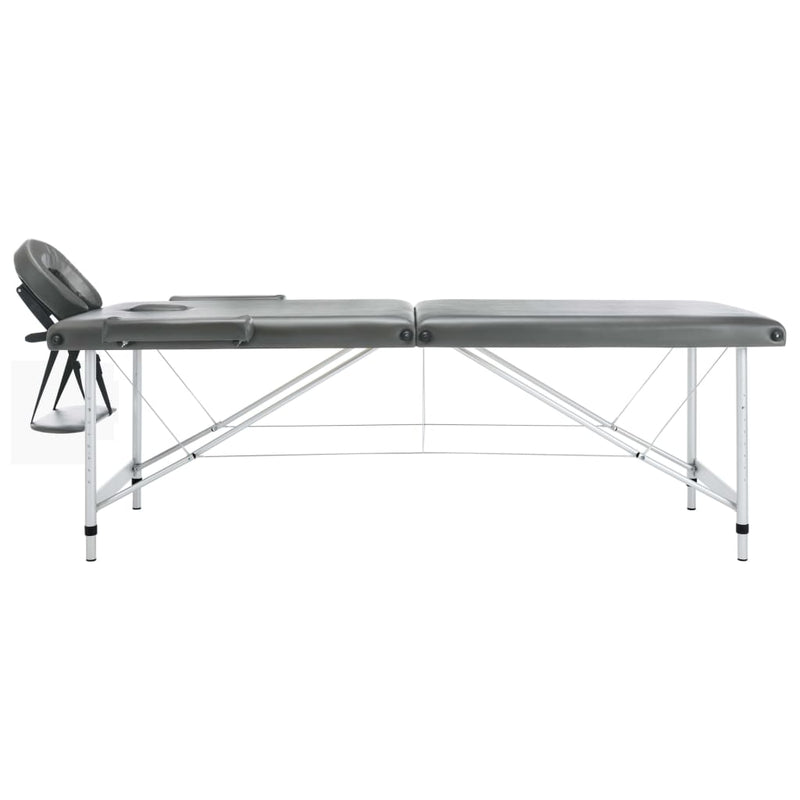 Load image into Gallery viewer, Vidaxl massagetafel met 2 zones 186x68 cm aluminium frame antraciet