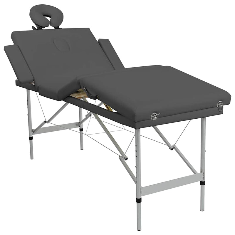 Afbeelding laden in galerijviewer, Vidaxl massagetafel met 4 zones 186x68 cm aluminium frame antraciet