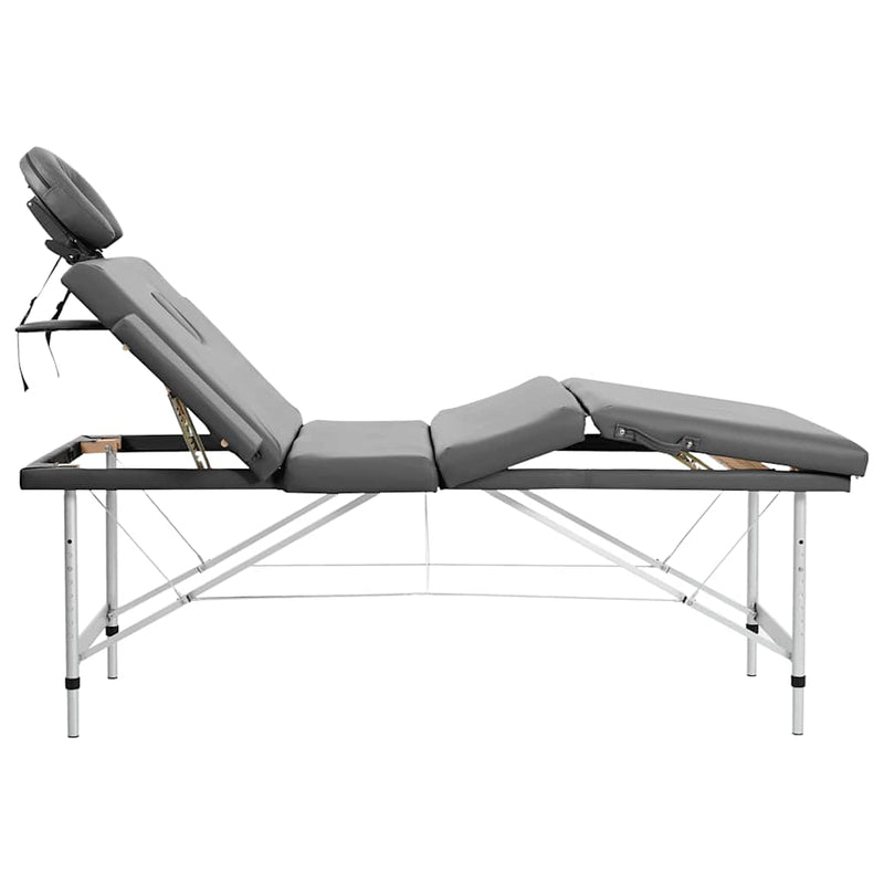 Afbeelding laden in galerijviewer, Vidaxl massagetafel met 4 zones 186x68 cm aluminium frame antraciet