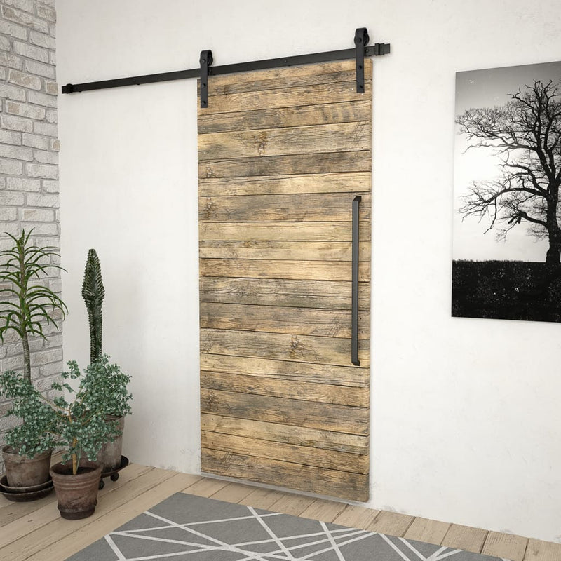 Load image into Gallery viewer, Vidaxl doos met onderdelen voor schuifdeur skien 200 cm staal zwart