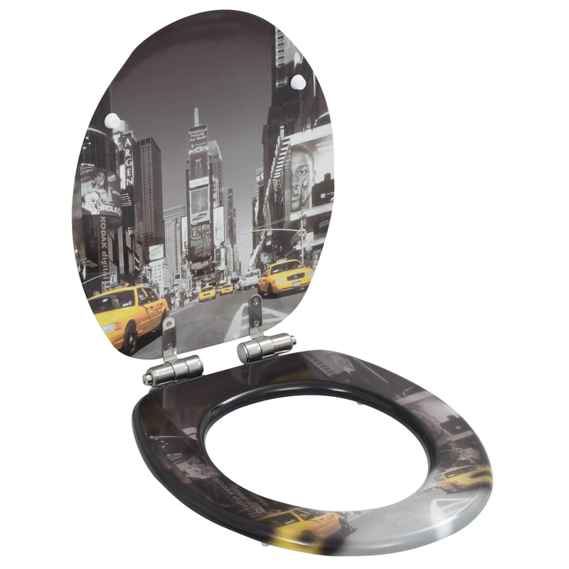 Load image into Gallery viewer, Vidaxl toiletbrillen 2 st met soft-close deksels mdf new york ontwerp