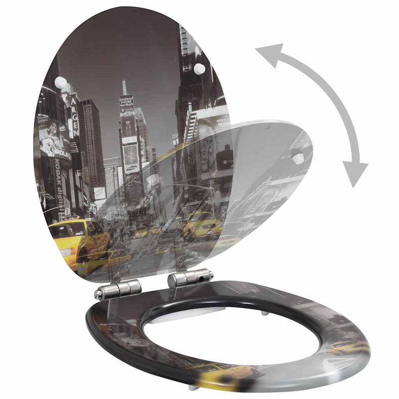 Load image into Gallery viewer, Vidaxl toiletbrillen 2 st met soft-close deksels mdf new york ontwerp