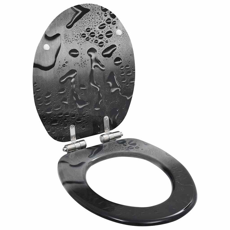 Load image into Gallery viewer, VidaXL Toiletbrillen 2 st met soft-close deksels MDF druppelontwerp