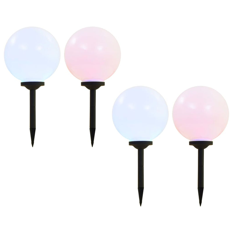 Load image into Gallery viewer, VidaXL Solarlampen 4 st LED rond 30 cm RGB