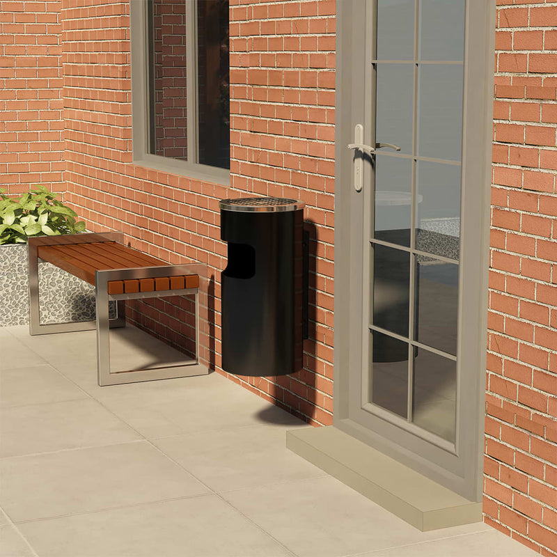 Load image into Gallery viewer, Vidaxl wandasbak prullenbak 26 l staal zwart