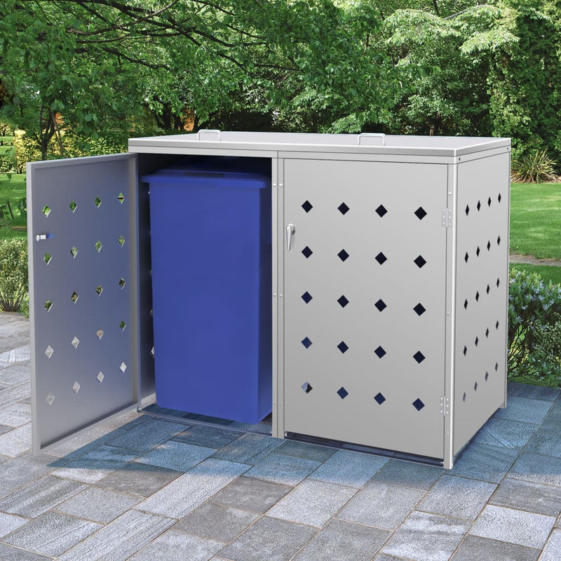 Load image into Gallery viewer, VidaXL Containerberging dubbel 240 L roestvrij staal