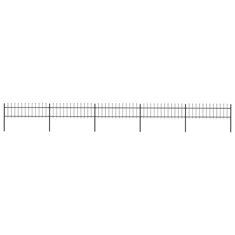 Load image into Gallery viewer, VidaXL Tuinhek met speren bovenkant 8,5x0,6 m staal zwart