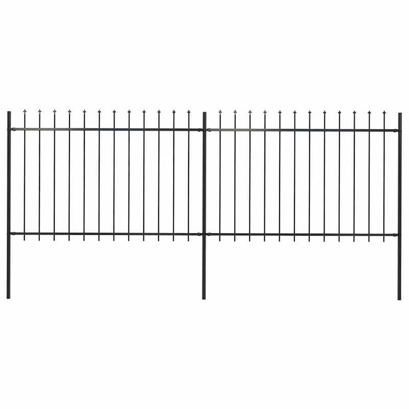 Load image into Gallery viewer, VidaXL Tuinhek met speren bovenkant 3,4x1,2 m staal zwart