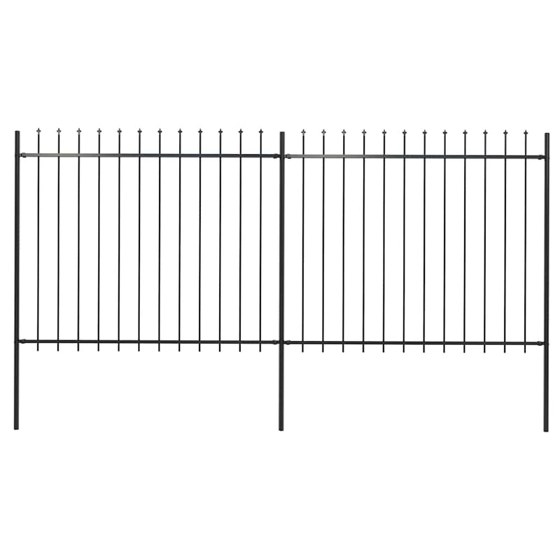 Load image into Gallery viewer, VidaXL Tuinhek met speren bovenkant 3,4x1,5 m staal zwart