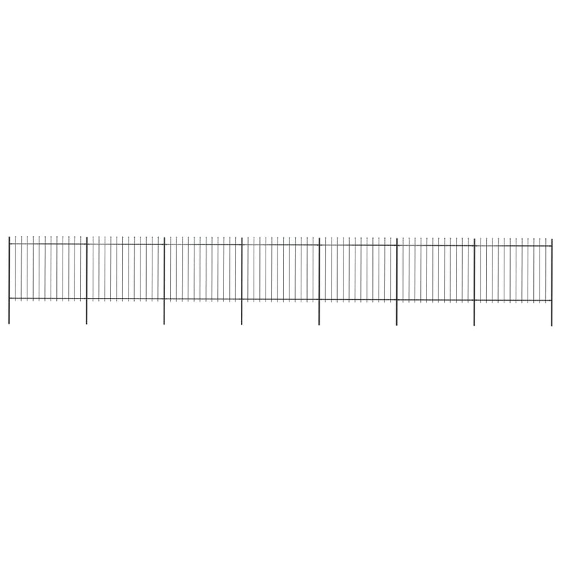 Load image into Gallery viewer, VidaXL Tuinhek met speren bovenkant 11,9x1,5 m staal zwart