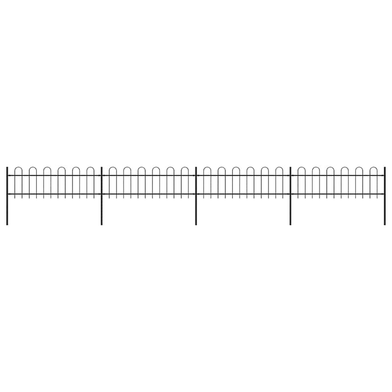 Load image into Gallery viewer, Vidaxl tuinhek met ringtop staal 714,5x60 cm zwart