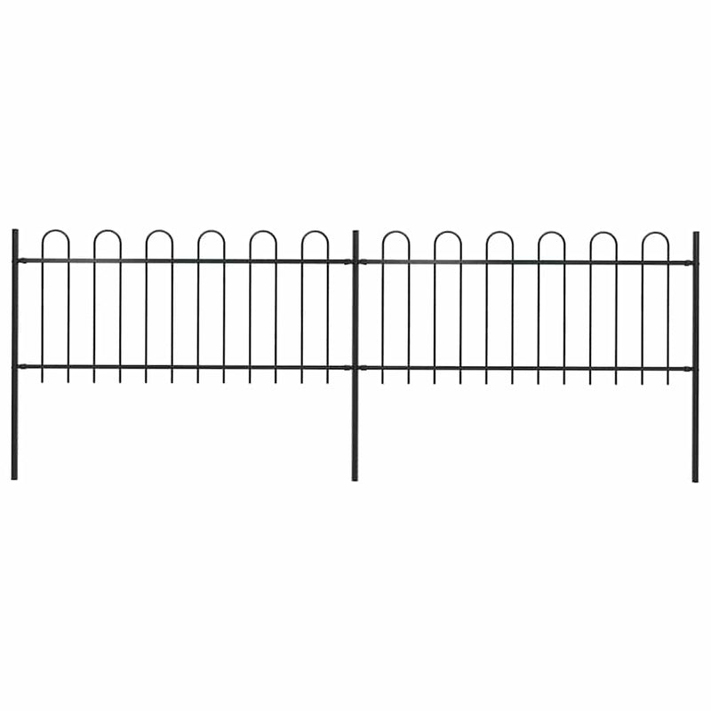 Load image into Gallery viewer, VidaXL Tuinhek met ronde bovenkant 3,4x0,8 m staal zwart