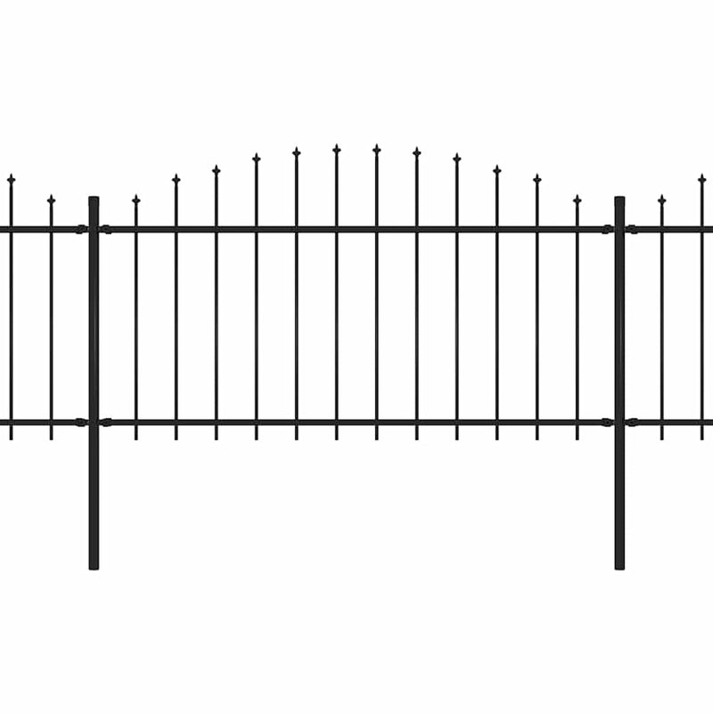 Load image into Gallery viewer, VidaXL Tuinhek met speren bovenkant (1,25-1,5)x3,4 m staal zwart