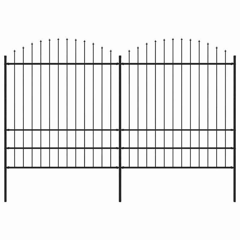 ギャラリービューアに画像をロードする, Vidaxl tuinhek met speerpunt staal 359x200 cm zwart
