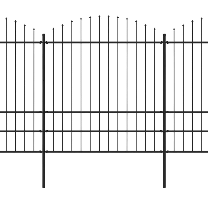 Load image into Gallery viewer, VidaXL Tuinhek met speren bovenkant (1,75-2)x15,3 m staal zwart