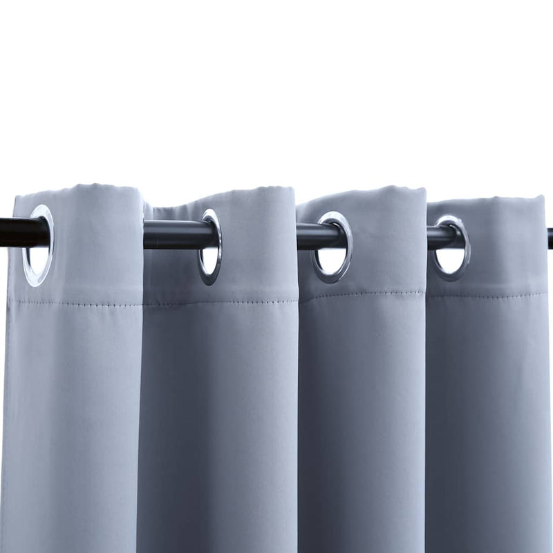 Load image into Gallery viewer, Vidaxl gordijn verduisterend met metalen ringen 2 st 140x175 cm grijs