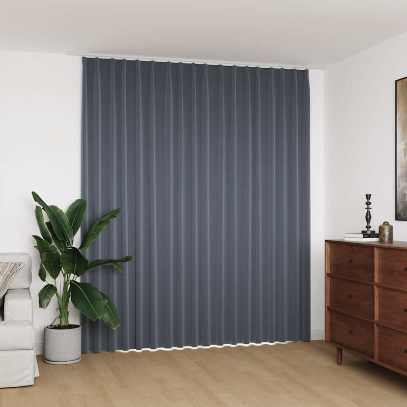 Load image into Gallery viewer, Vidaxl gordijn verduisterend met haken 290x245 cm grijs