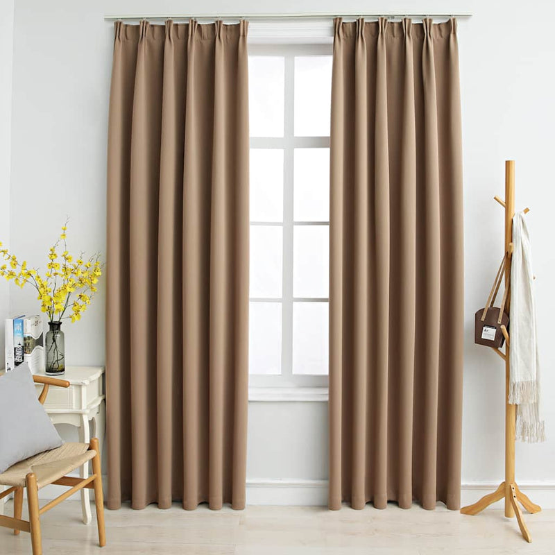 Load image into Gallery viewer, Vidaxl gordijnen verduisterend met haken 2 st 140x175 cm taupe