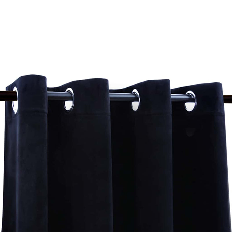 Load image into Gallery viewer, Vidaxl gordijn verduisterend met ringen 2 st 140x225 cm fluweel zwart