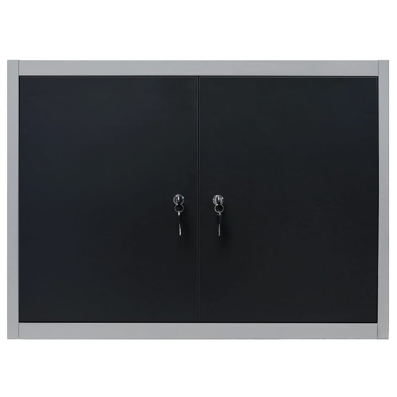 Load image into Gallery viewer, Vidaxl gereedschapskast voor aan de wand metaal grijs en zwart