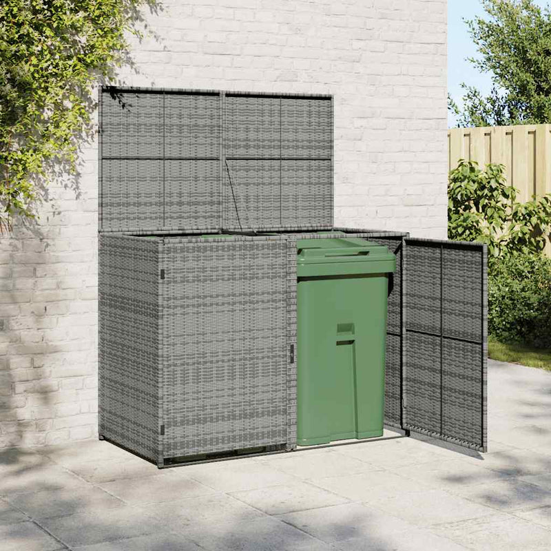 Afbeelding laden in galerijviewer, Vidaxl containerberging dubbel 148x77x111 cm poly rattan antraciet