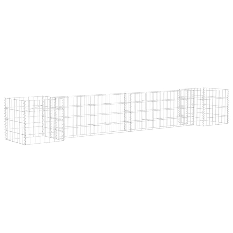 Load image into Gallery viewer, Vidaxl gabion plantenbak h-vormig 260x40x40 cm staaldraad