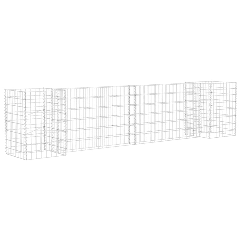 Load image into Gallery viewer, Vidaxl gabion plantenbak h-vormig 260x40x60 cm staaldraad