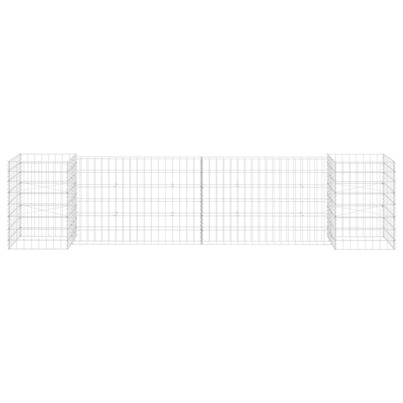 Load image into Gallery viewer, Vidaxl gabion plantenbak h-vormig 260x40x60 cm staaldraad