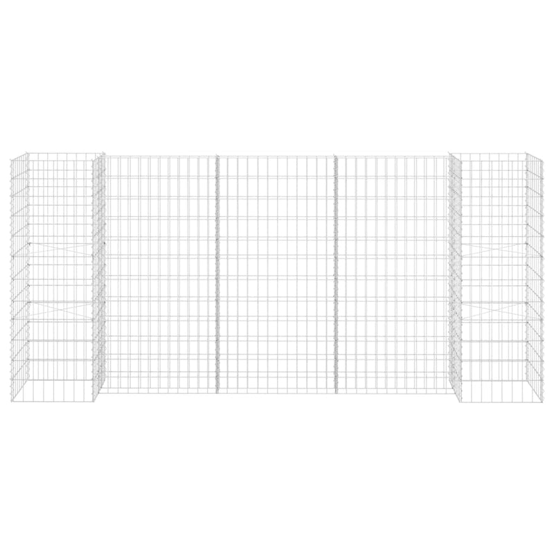 Load image into Gallery viewer, Vidaxl gabion plantenbak h-vormig 260x40x120 cm staaldraad
