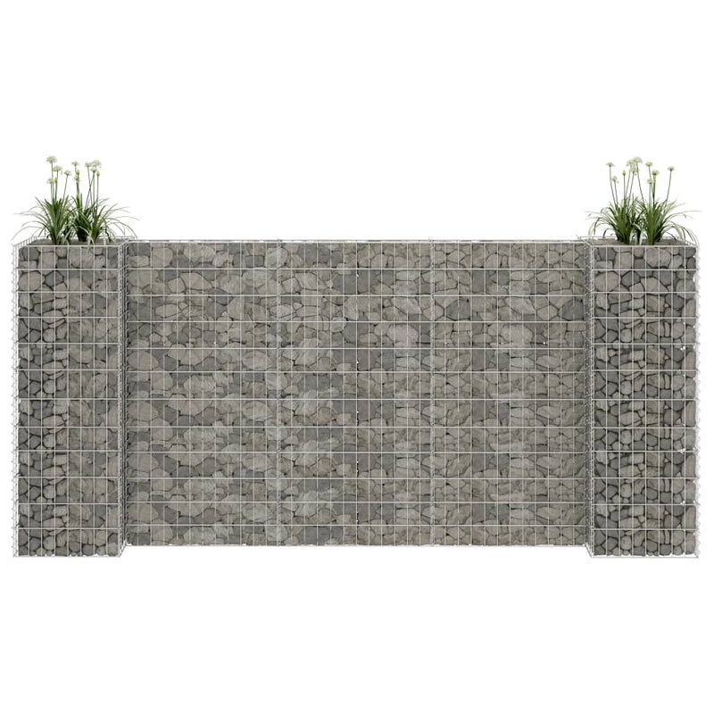 Load image into Gallery viewer, Vidaxl gabion plantenbak h-vormig 260x40x120 cm staaldraad