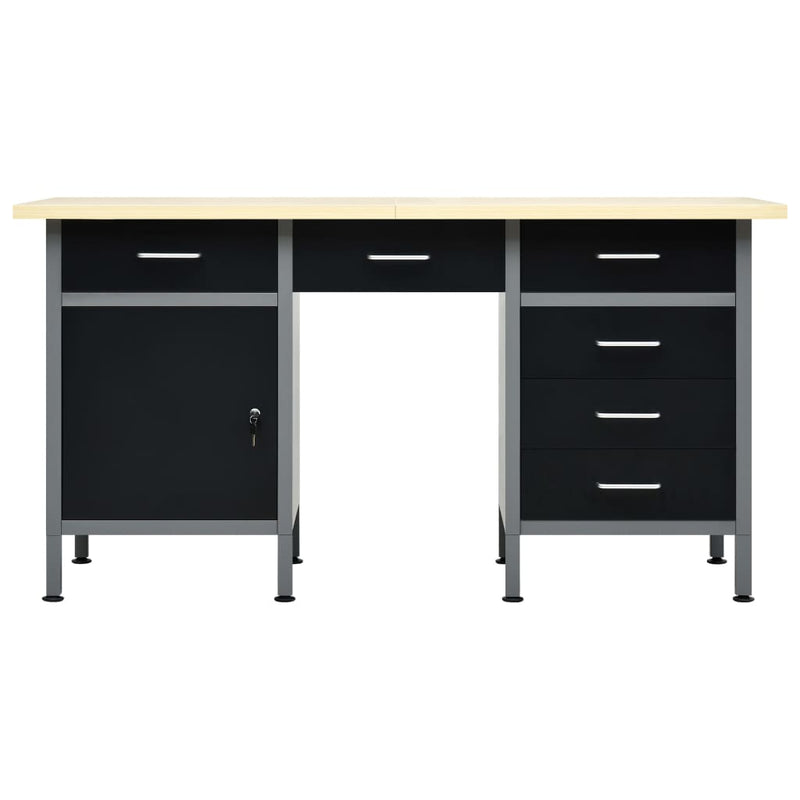 Load image into Gallery viewer, VidaXL Werkbank 160x60x85 cm staal zwart