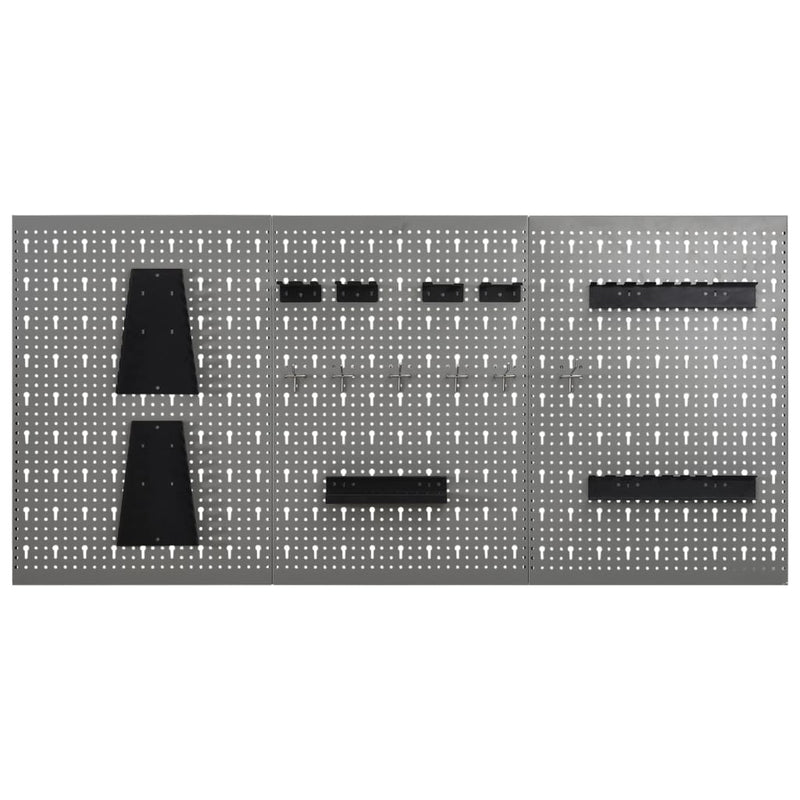 Load image into Gallery viewer, Vidaxl gaatjespaneel wandgemonteerd 3 st 40x58 cm staal