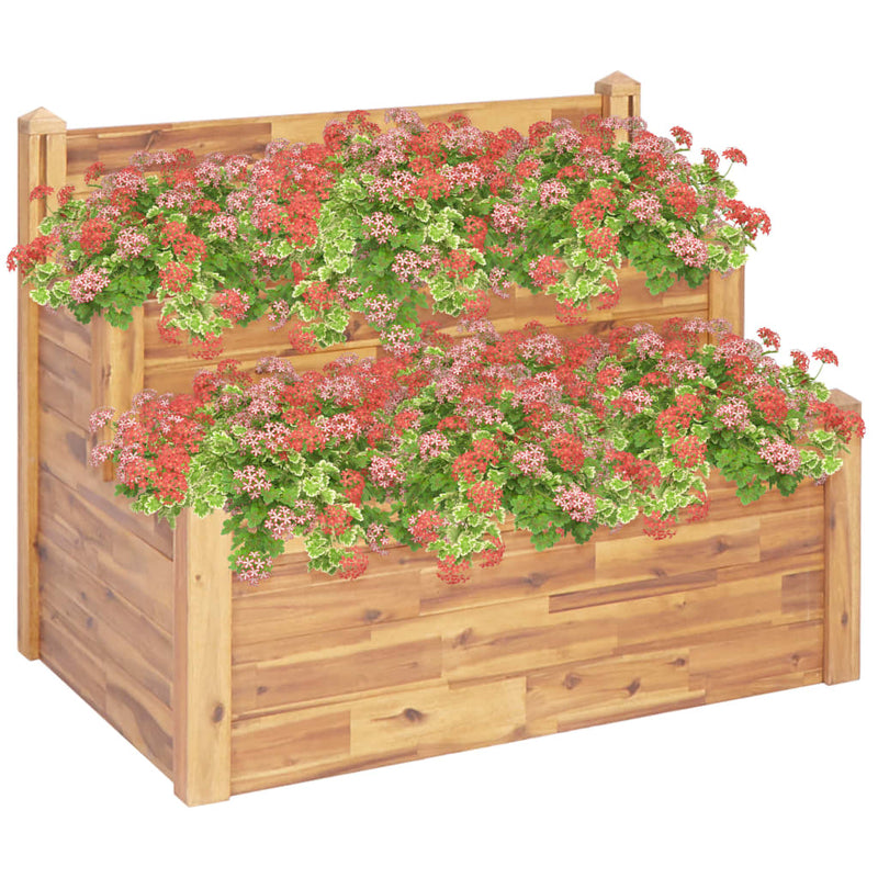 Load image into Gallery viewer, Vidaxl plantenbak 2-laags 110x75x84 cm massief acaciahout