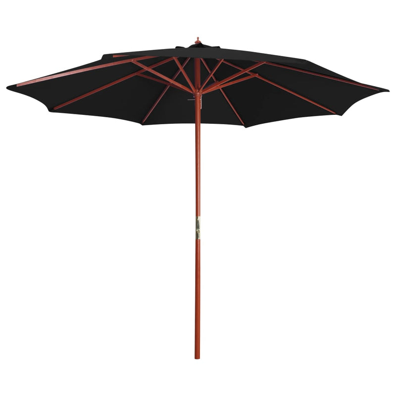 Load image into Gallery viewer, Vidaxl parasol met houten paal 300x258 cm zwart