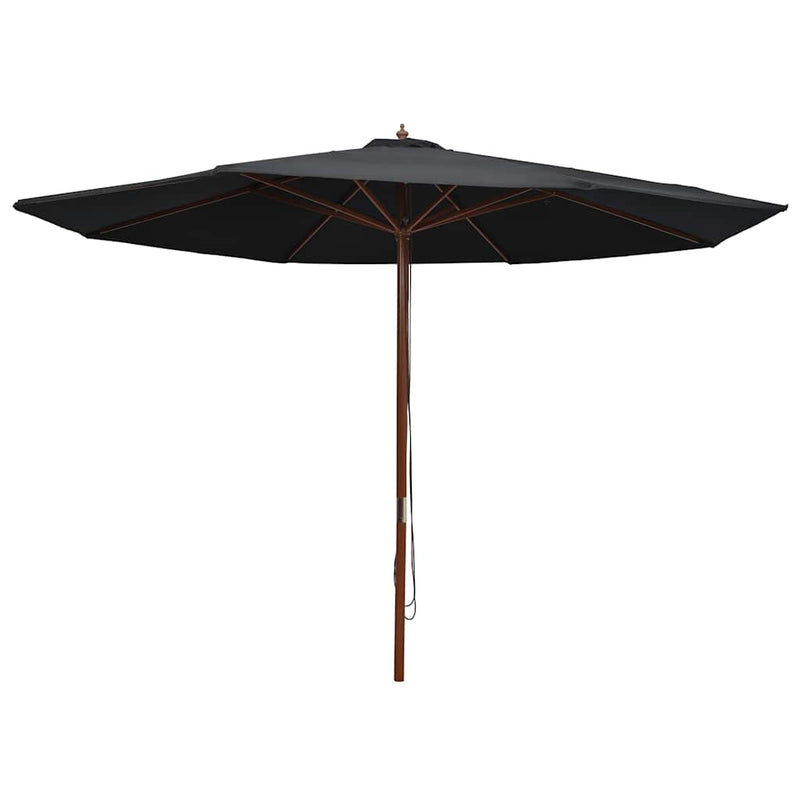 Load image into Gallery viewer, Vidaxl parasol met houten paal 350 cm zwart
