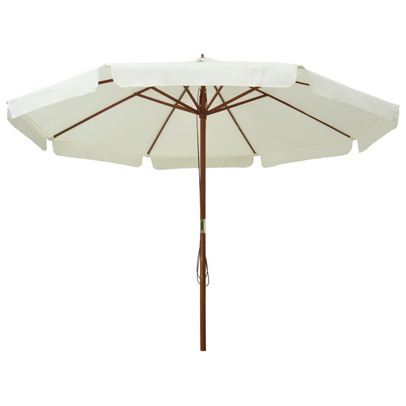 Load image into Gallery viewer, Vidaxl parasol met houten paal 330 cm zandwit