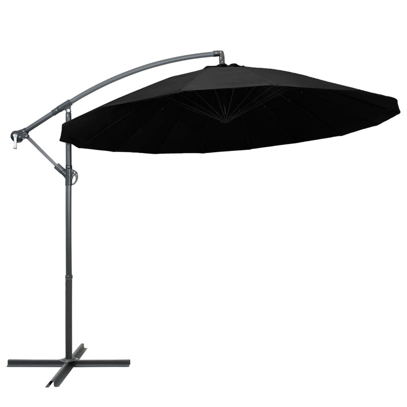 Afbeelding laden in galerijviewer, Vidaxl zweefparasol met aluminium paal 3 m zwart