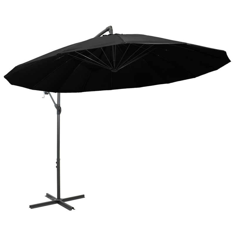 Afbeelding laden in galerijviewer, Vidaxl zweefparasol met aluminium paal 3 m zwart
