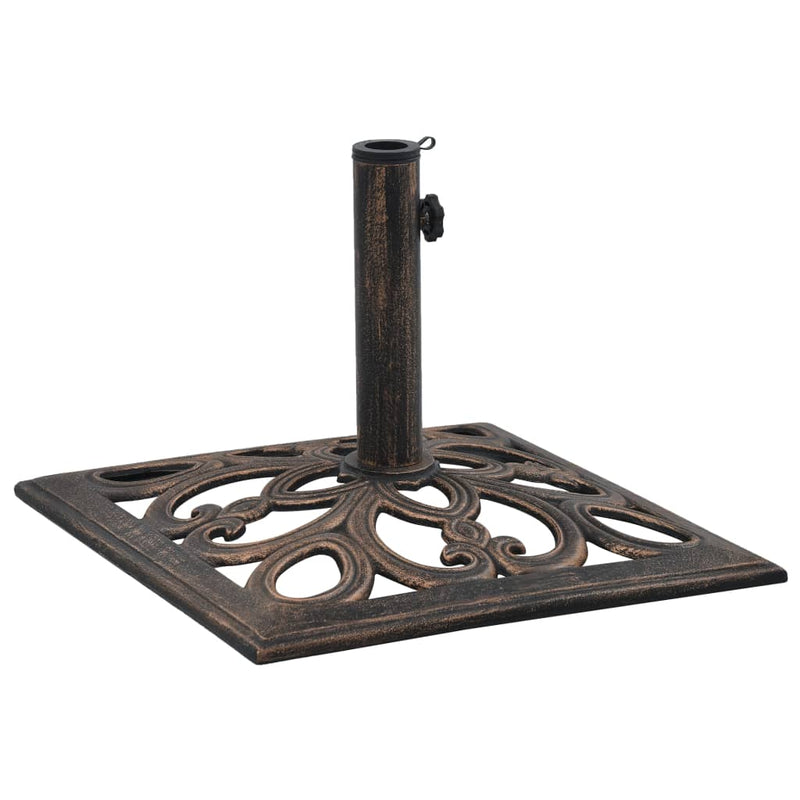 Load image into Gallery viewer, Vidaxl parasolvoet 12 kg 49 cm gietijzer bronskleurig