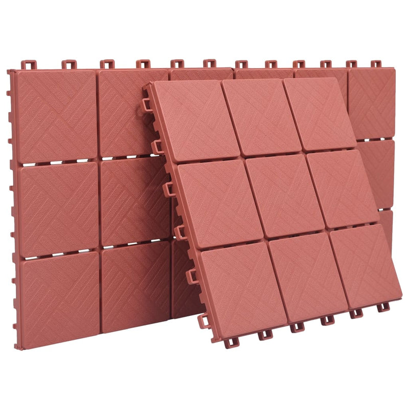Load image into Gallery viewer, Vidaxl terrastegels 10 st 30,5x30,5 cm kunststof rood