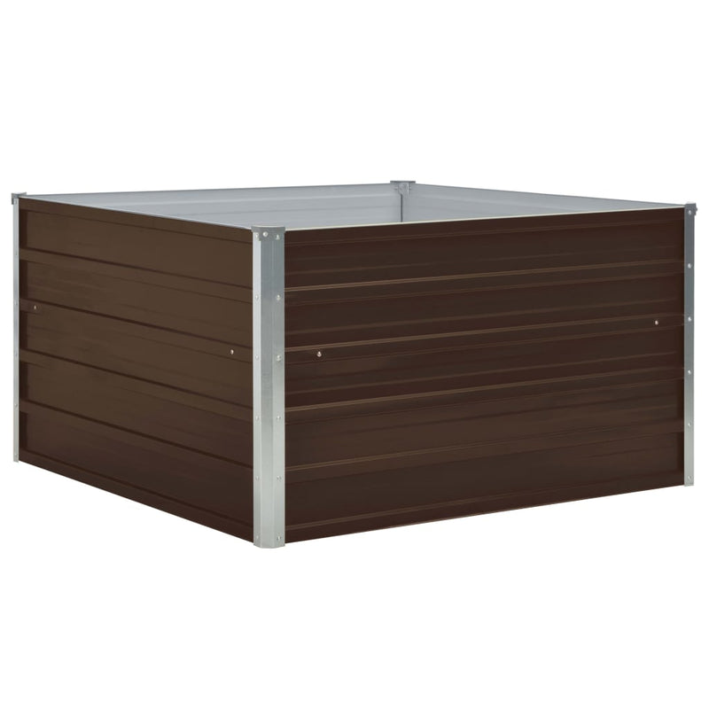 Load image into Gallery viewer, Vidaxl plantenbak verhoogd 100x100x45 cm gegalvaniseerd staal bruin