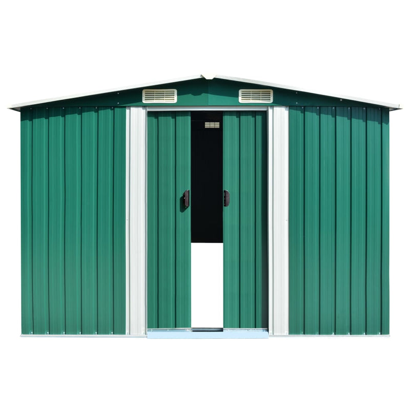 Load image into Gallery viewer, VidaXL Tuinschuur 257x779x181 cm gegalvaniseerd staal groen