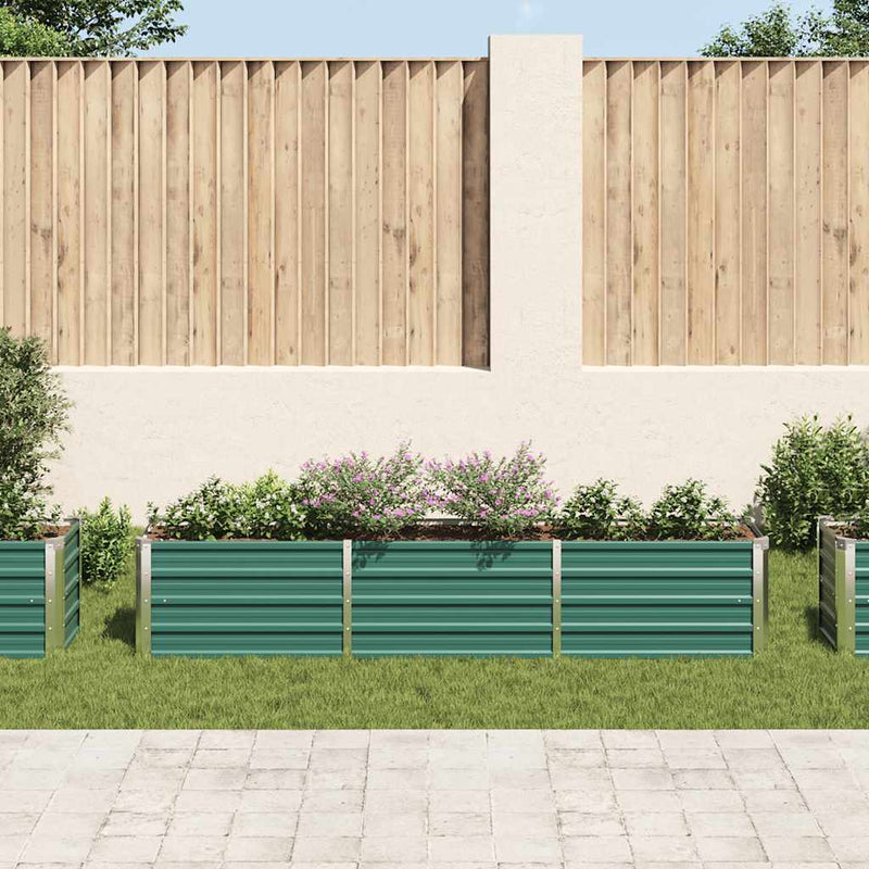 Afbeelding laden in galerijviewer, Vidaxl plantenbak verhoogd 240x40x45 cm gegalvaniseerd staal groen