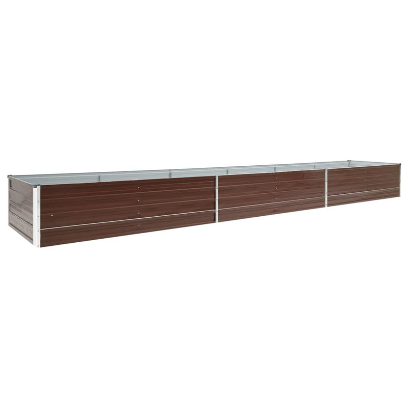 Afbeelding laden in galerijviewer, Vidaxl plantenbak verhoogd 480x80x45 cm gegalvaniseerd staal bruin