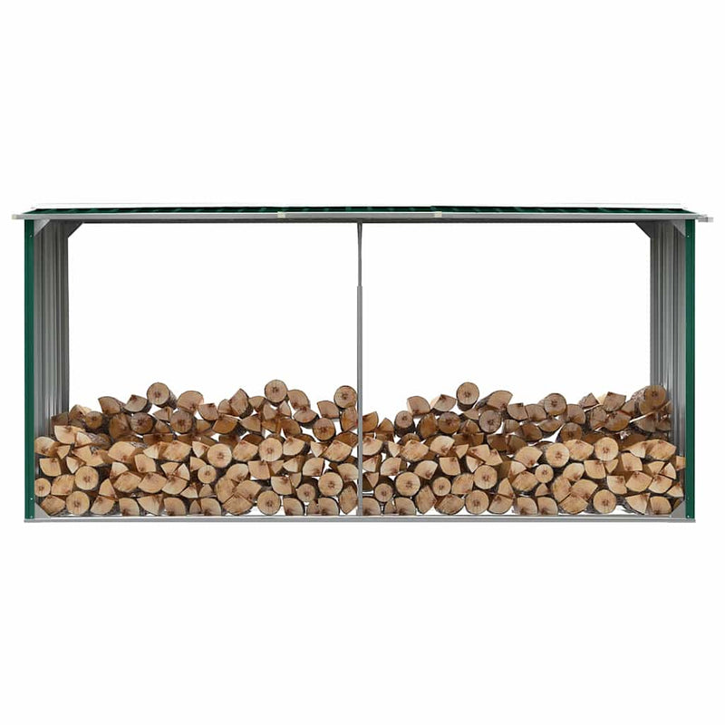Load image into Gallery viewer, Vidaxl haardhoutschuur 330x92x153 cm gegalvaniseerd staal groen
