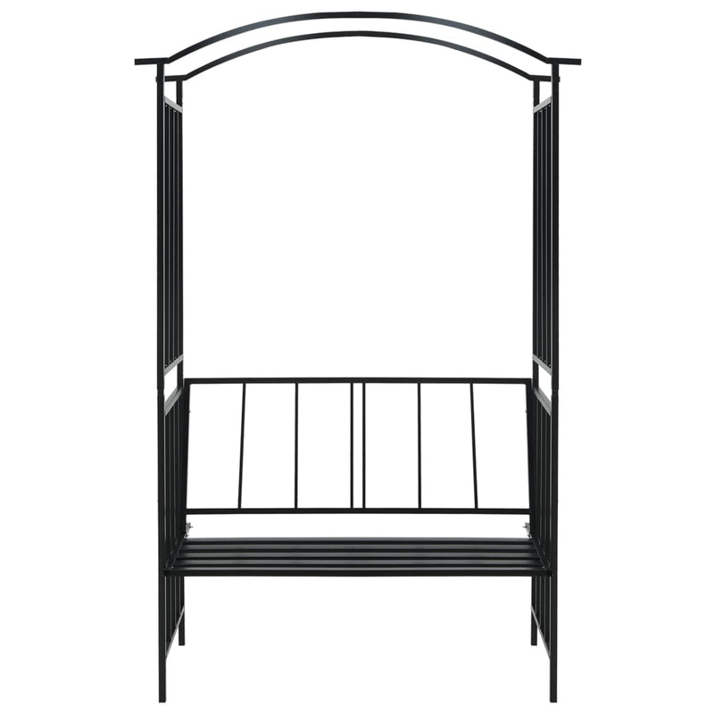 Load image into Gallery viewer, Vidaxl tuinboog met bank 128x50x207 cm ijzer zwart