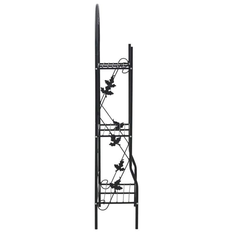 Load image into Gallery viewer, Vidaxl plantenrek 3-laags 52x28x128 cm ijzer zwart